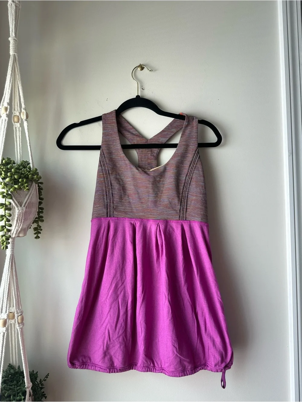 lululemon athletica Two-Tone Racerback Tank Top in Heather Gray and Bright Pink